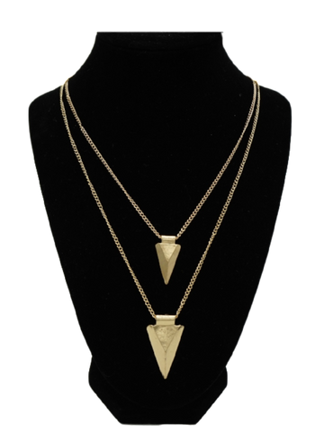 Double Arrow Gold Necklace