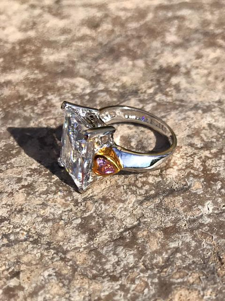 Queen of Hearts Rectangle Cut Diamond Ring