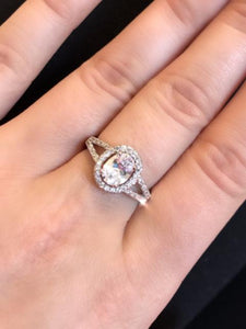 Alessa Oval Cut Halo Diamond Ring