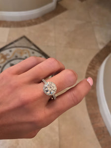 Scarlett French-Set Halo Diamond Ring